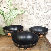 Engraved Gourd Bowl | Etched | Floral | Ethnic | Handmade Bowls | Vintage Home Decor | Rustic Decoration