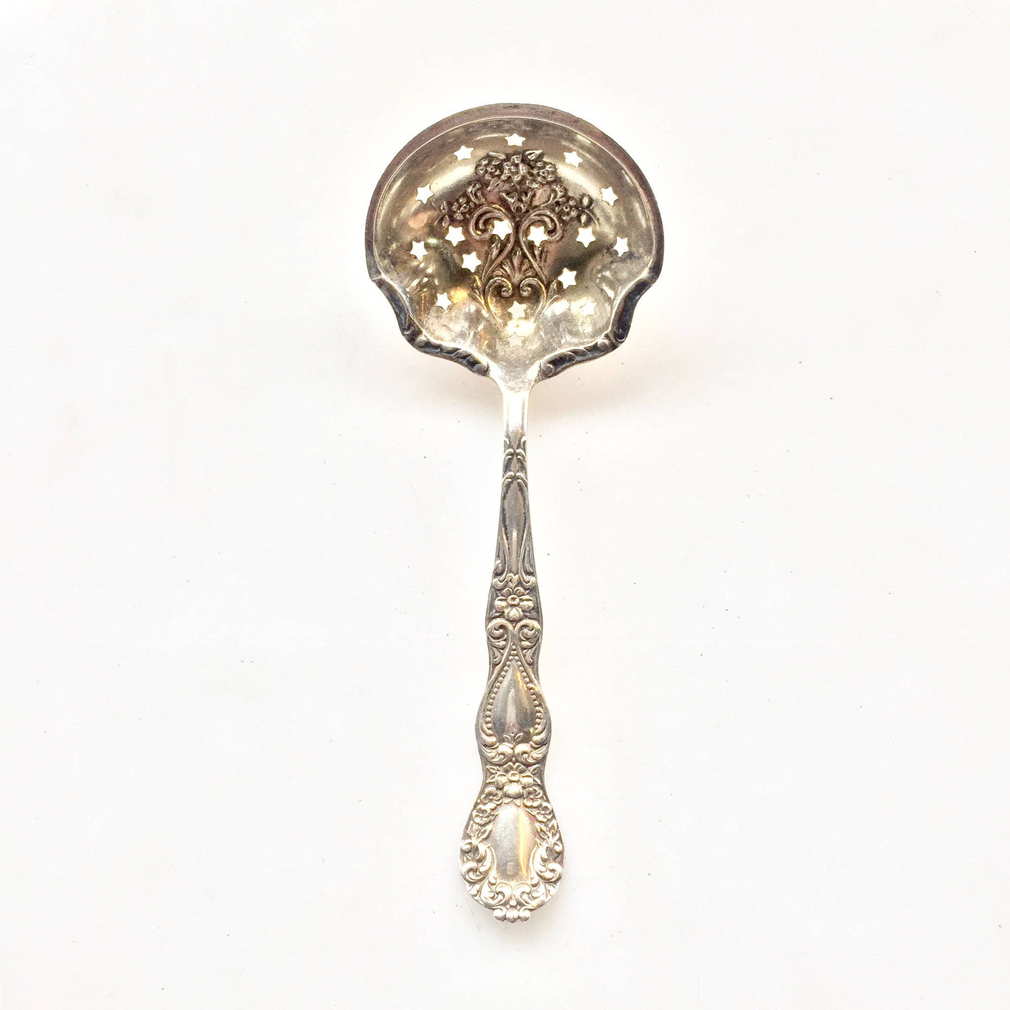 Antique Sugar Sifting Spoon | Sterling Silver | Pierced Spoon | Early 1900's | Vintage Silverware | Housewarming Gift | Manchester Silver
