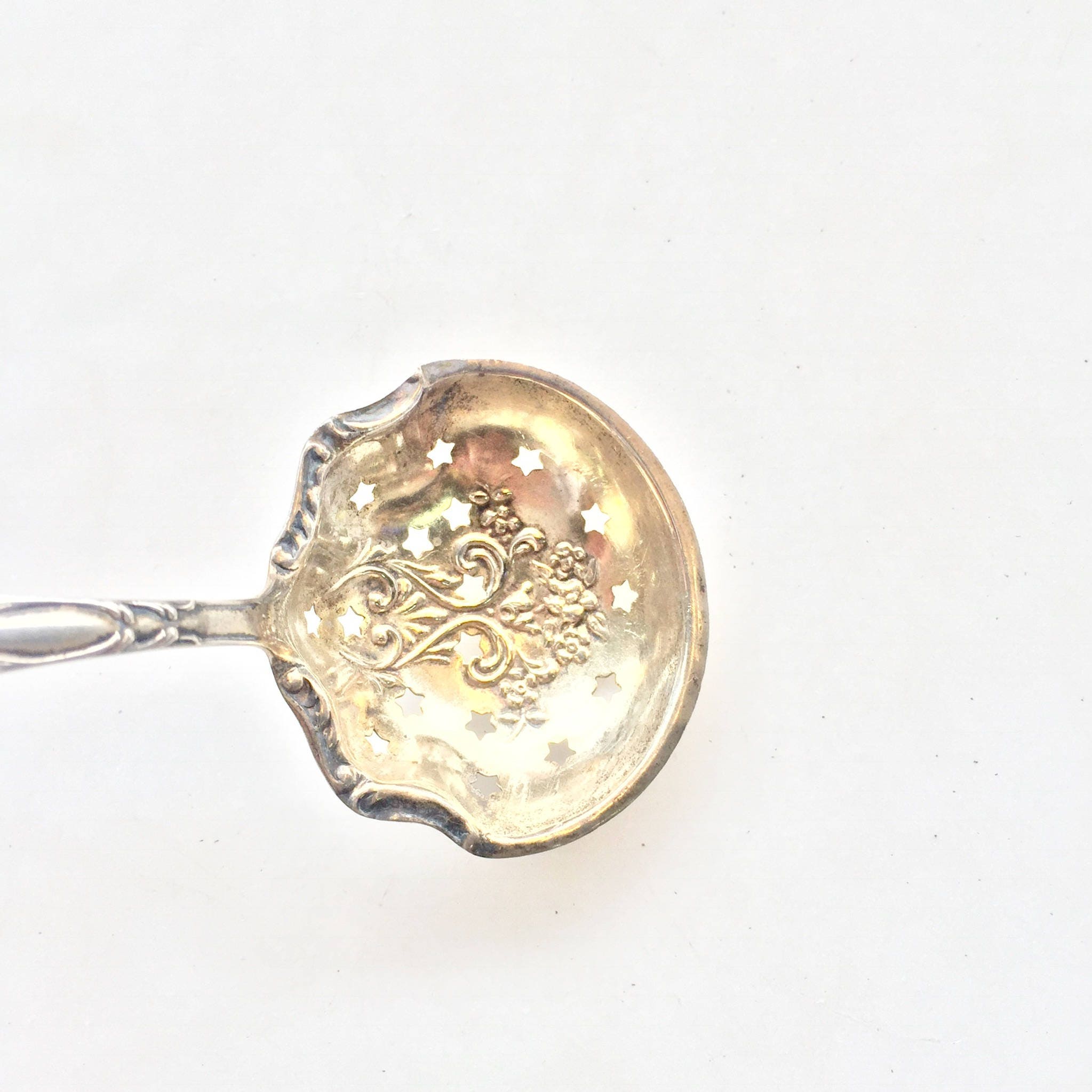Antique Sugar Sifting Spoon | Sterling Silver | Pierced Spoon | Early 1900's | Vintage Silverware | Housewarming Gift | Manchester Silver