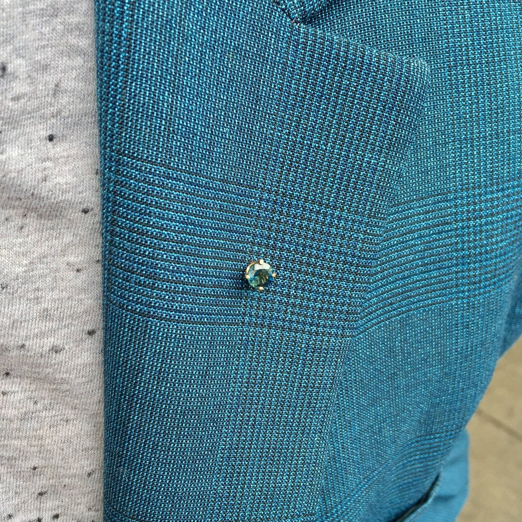 Vintage Gold Lapel Pin | Menswear | Blue Gemstone | Lapel Pin | 10K Gold | Groomsman | Formal Wear | gift for him | tie tac | tie pin| gold