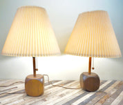 Mid century lamps | set of lamps | mcm lamp | lighting | vintage | wooden lamp | pair of lamps | retro shades | Mid century modern | cube