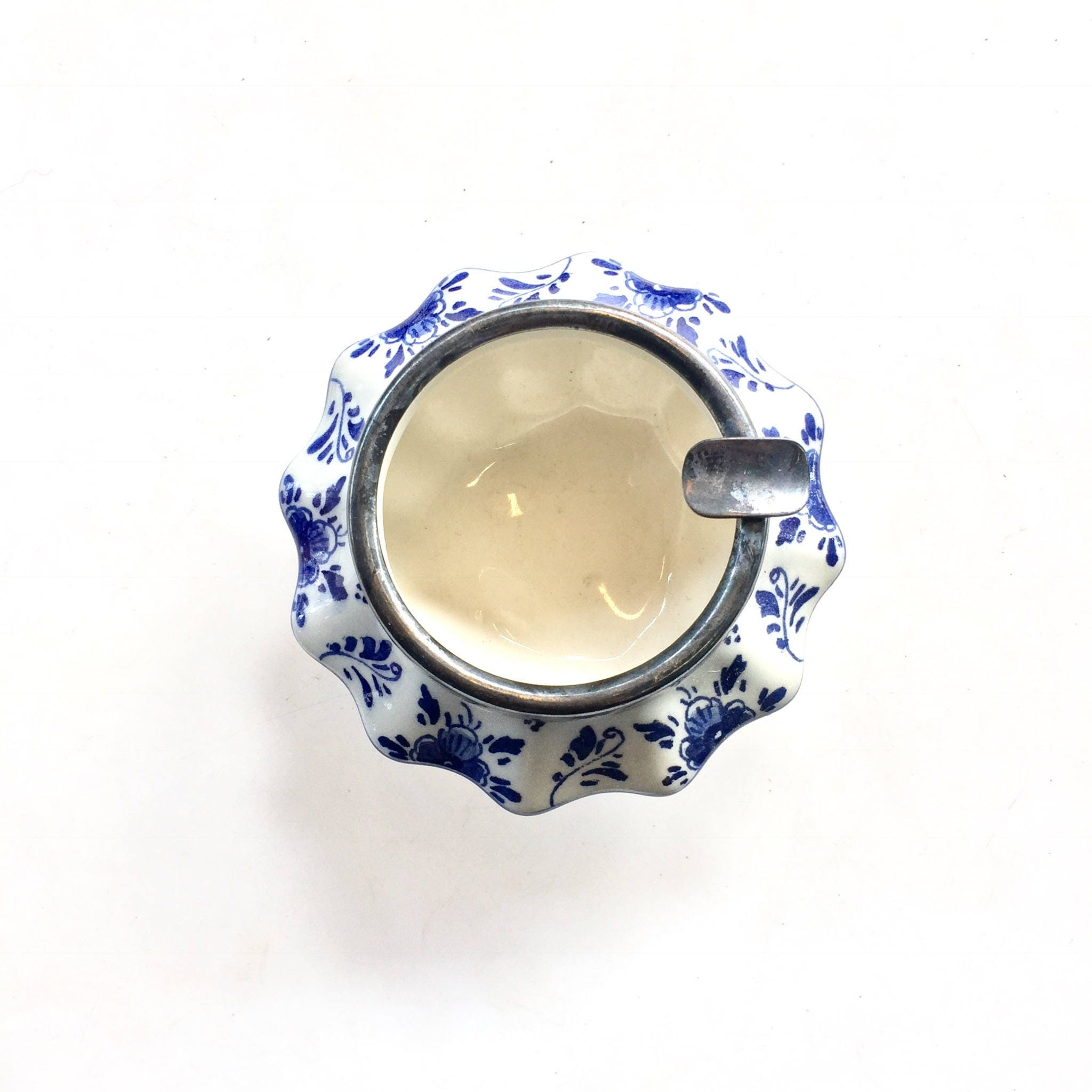 Delfts Ceramic Ashtray | Delftware | Vintage Decor | Holland | 1940's | Blue | White | Floral | Hand Painted | Porcelain | smoking | Delft