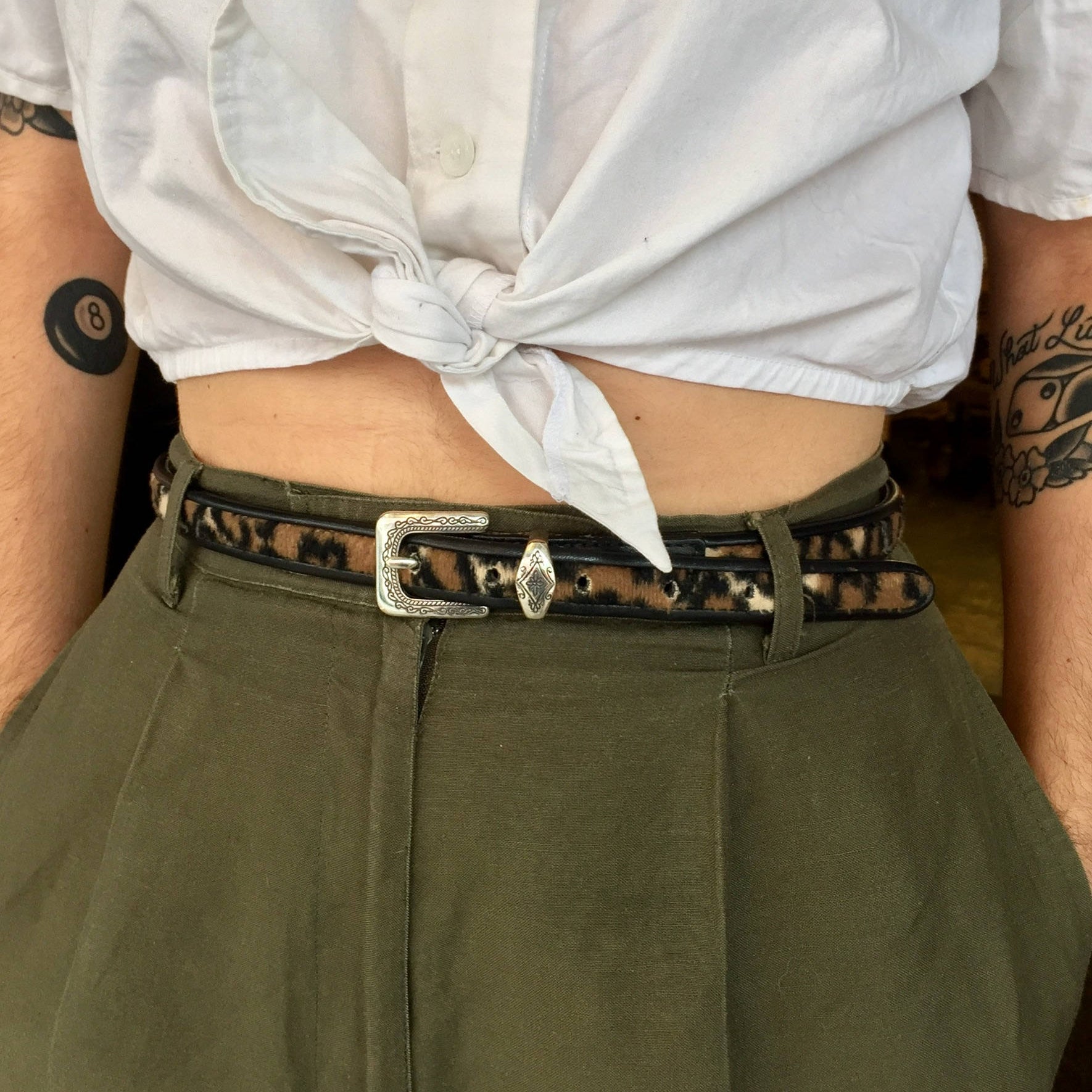 Brighton Belt | Vintage Accessories | Cheetah Print Belt | Silver Buckle | Thin Belt | Brighton Accessories | leopard print | vintage | thin