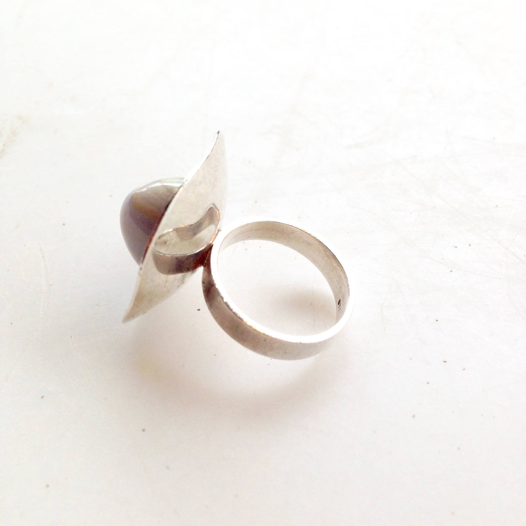 Vintage Moonstone Ring | Sterling Silver Jewlery | Gemstone Accessories | Art Deco Style | Vintage Jewlery