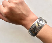 Sterling Silver Jewelry | Cuff Bracelet | Vintage | Mexican Made | 925 | Statement Jewelry | Large Cuff | native american | southwestern |