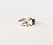 Black Onyx | Sterling Silver | Vintage Jewelry | Mexican Made | Ring | Jewelry | black stone | filagree |925 | ring| silver ring| vintage