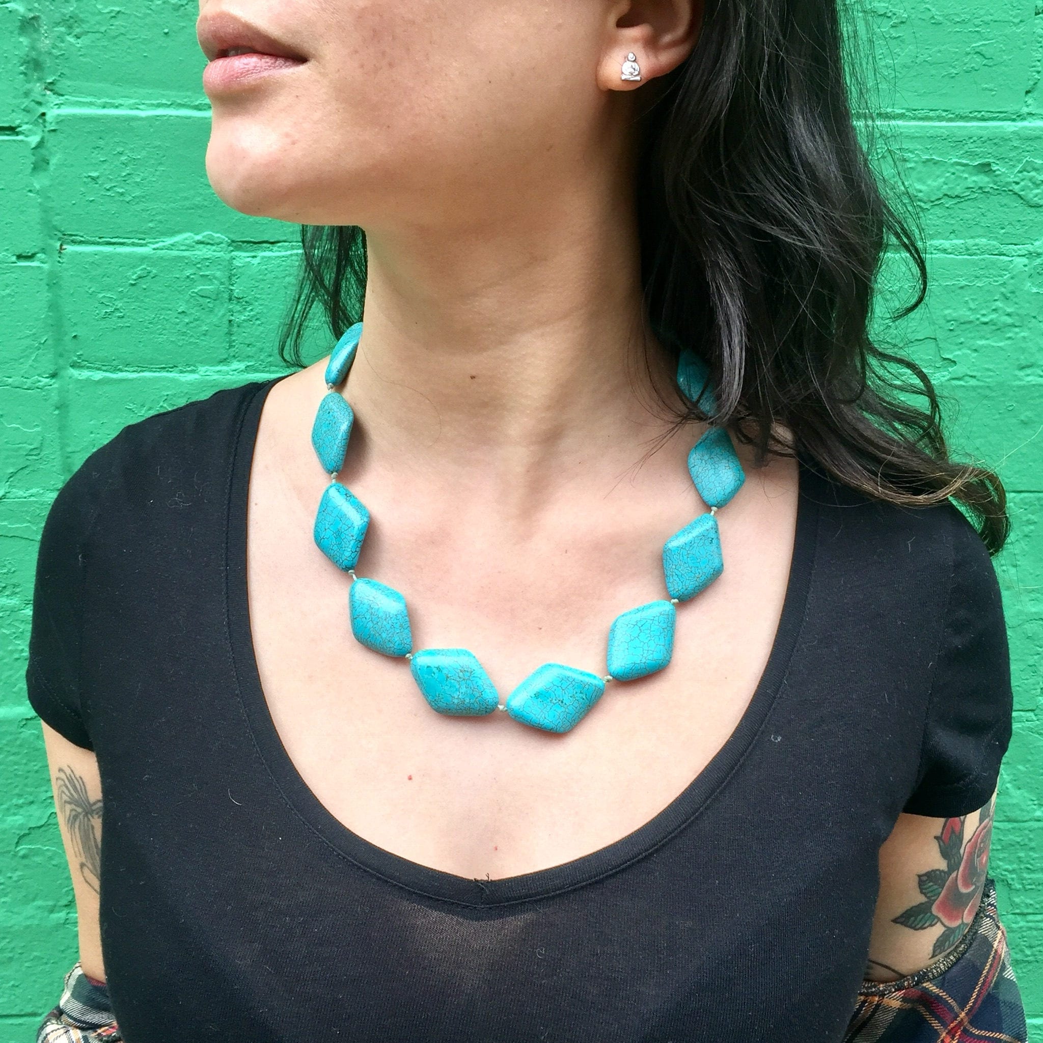 Bohemian Jewelry | Vintage Turquoise Necklace | Statement Necklace | Turquoise | Gift for Her | Handmade | Boho Style | Jewelry | Necklace