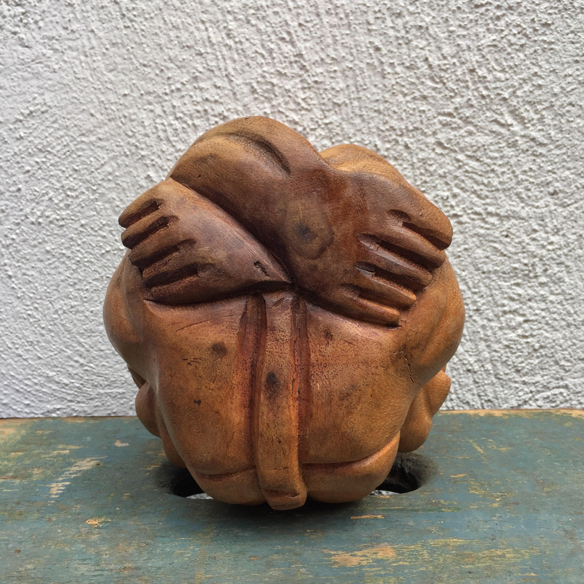 Japanese Weeping Buddha | Wood Carved Buddha | Hand Carved | Yogi Man | Weeping Buddha | Wood Carved | Vintage Decor | Asian Decor