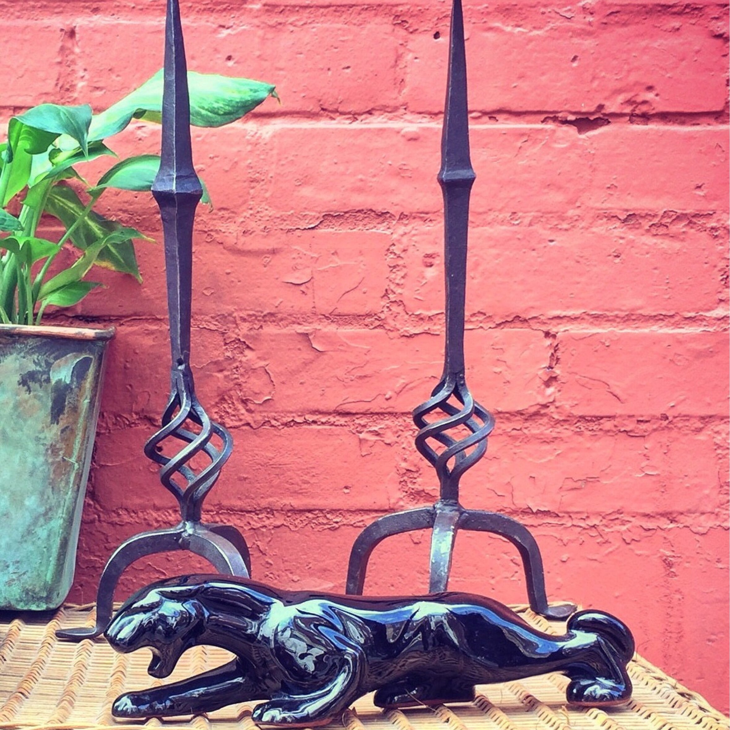 Vintage Ceramic Panther | Midcentury Modern Decor | Black Panther | 1950's | Vintage Home Decor | Panther Figurine | Ceramic Panther | Deco