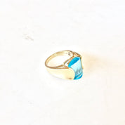 Vintage Blue Topaz Ring | 10 Karat Yellow Gold | 10K | Vintage Jewelry | Blue Stone | Natural Stone | Engagement Ring | Gift for Her | Ring