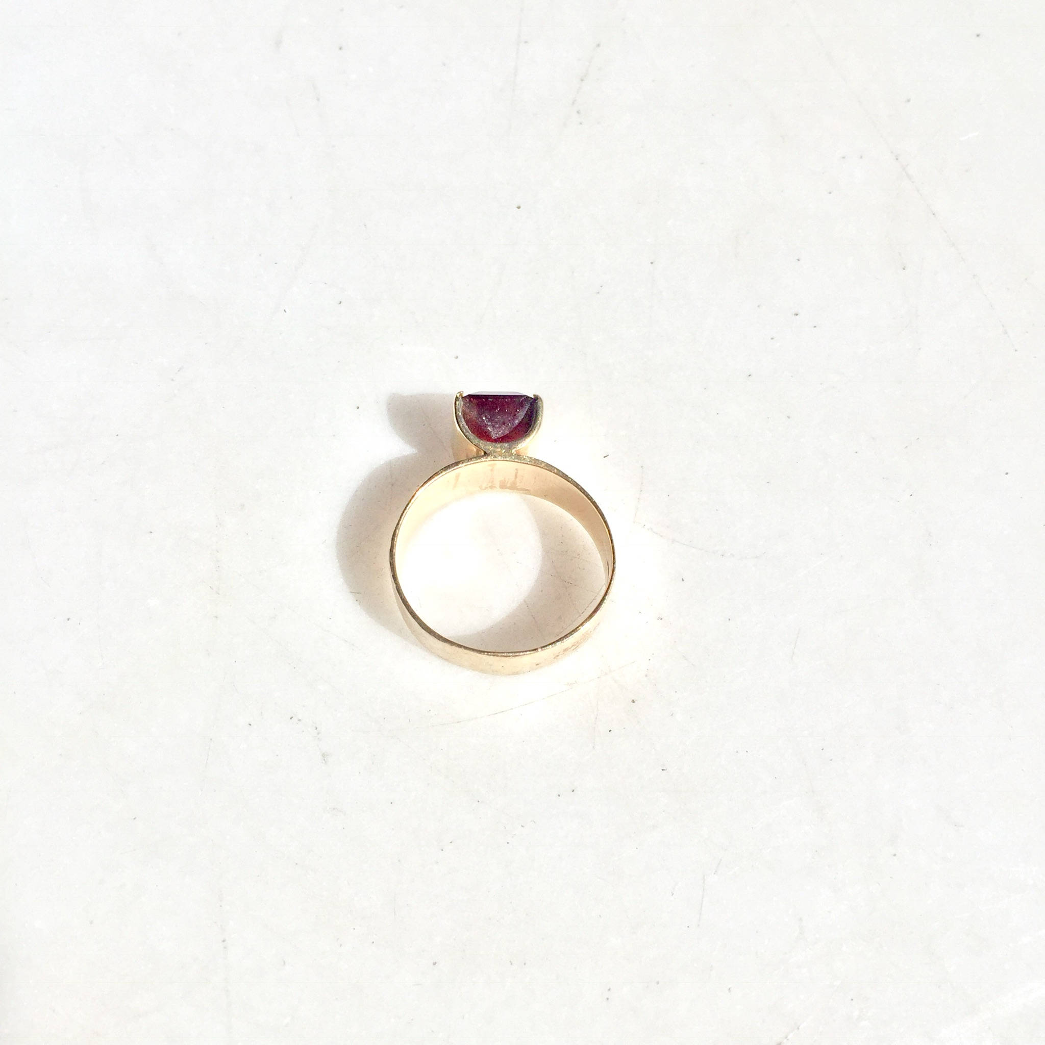 14 Karat Yellow Gold and Garnet Ring | Emerald Cut | Vintage Jewelry | Yellow Gold | 14K | Garnet | Red Stone | Engagement Ring | Gift