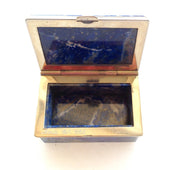 Blue Lapis Stone | Vintage Chile Lapis | Small Antique Box | Rectangular Stone Keepsake | Gold Lined Stone Box | Vintage Stone