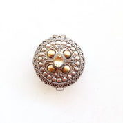 Vintage Pill Box | 18K Gold | Sterling Silver | Vintage Jewlery Box | Victorian | Small Box | Round Box |