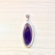 Sterling Silver Purple Agate Pendant | Vintage Pendant | Necklace | Purple | 925 Jewelry | Large Pendant | Gift for Her | Pendant |