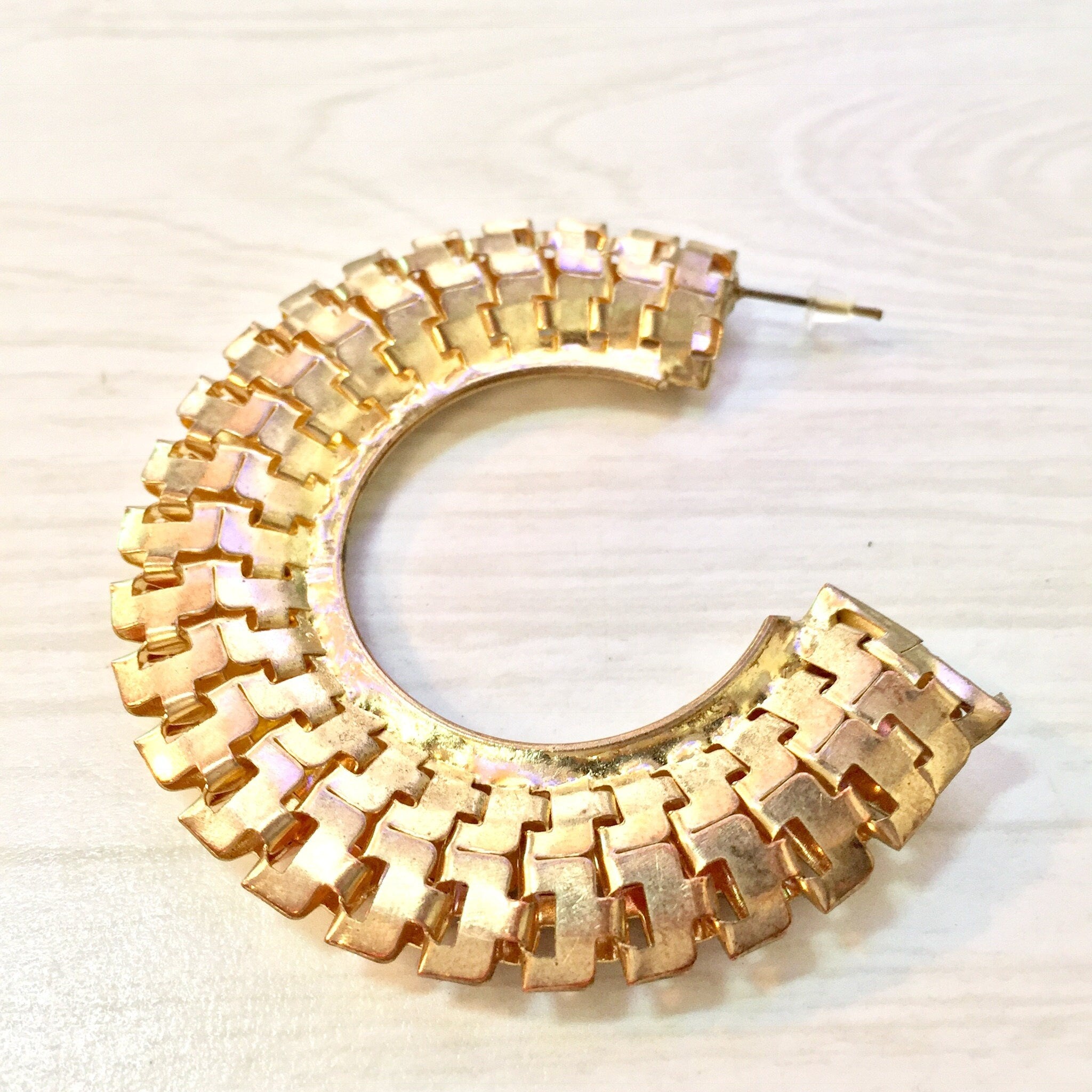Vintage Gold Toned Hoop Earrings | Costume Jewelry | Hoop Earrings | 90's Fashion | 80's Fashion | Statement Jewelry | Holiday Gift Idea