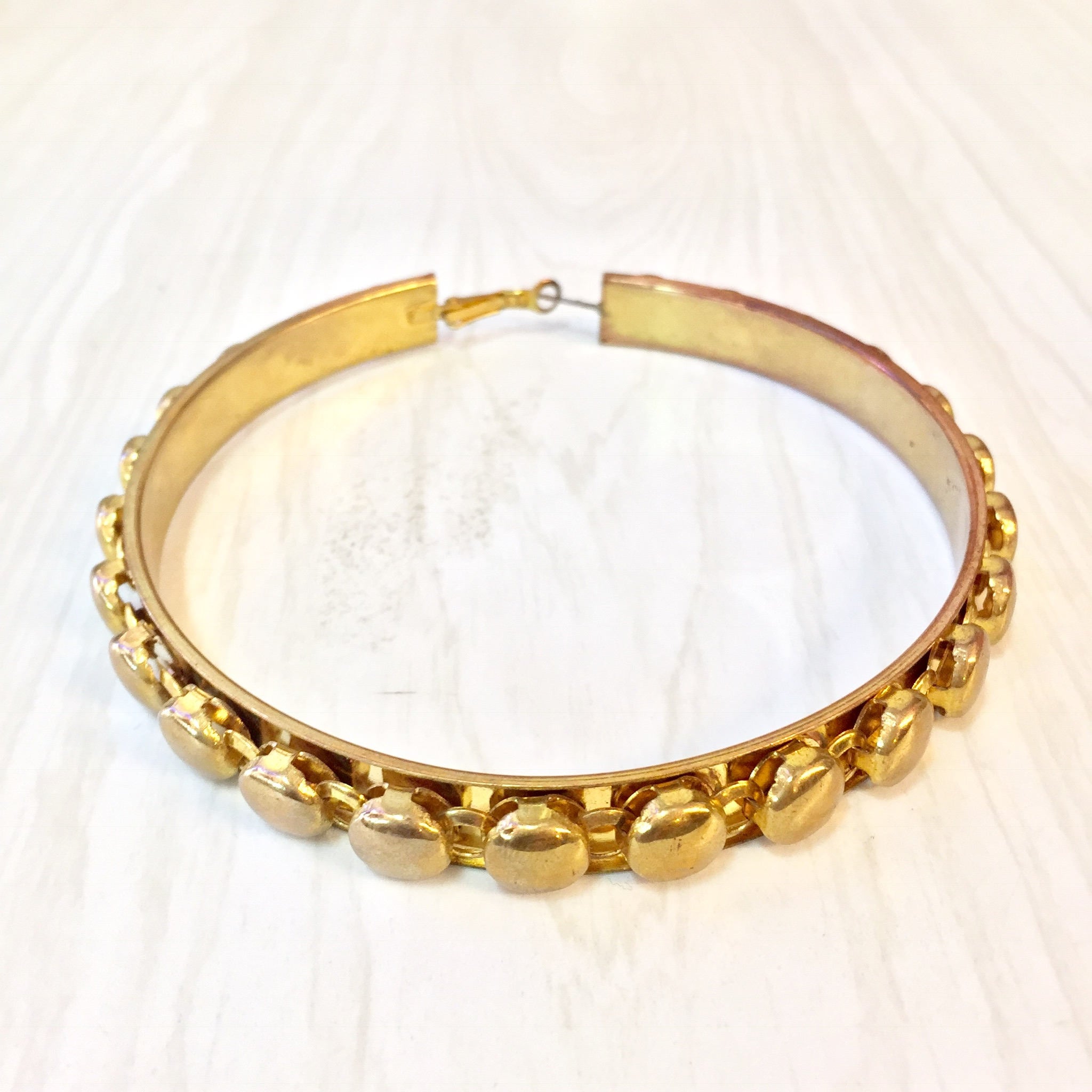 Gold Toned Hoop Earrings | Costume Jewelry | Large Hoop Earrings | 90's Fashion | 80's Style | Gift for Her | Pierced Ears | Earrings