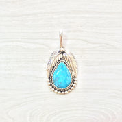 Vintage Southwestern Turquoise Pendant | Sterling Silver Pendant | Turquoise Jewelry | Bohemian Style | Boho Jewelry | Hippie Jewelry |