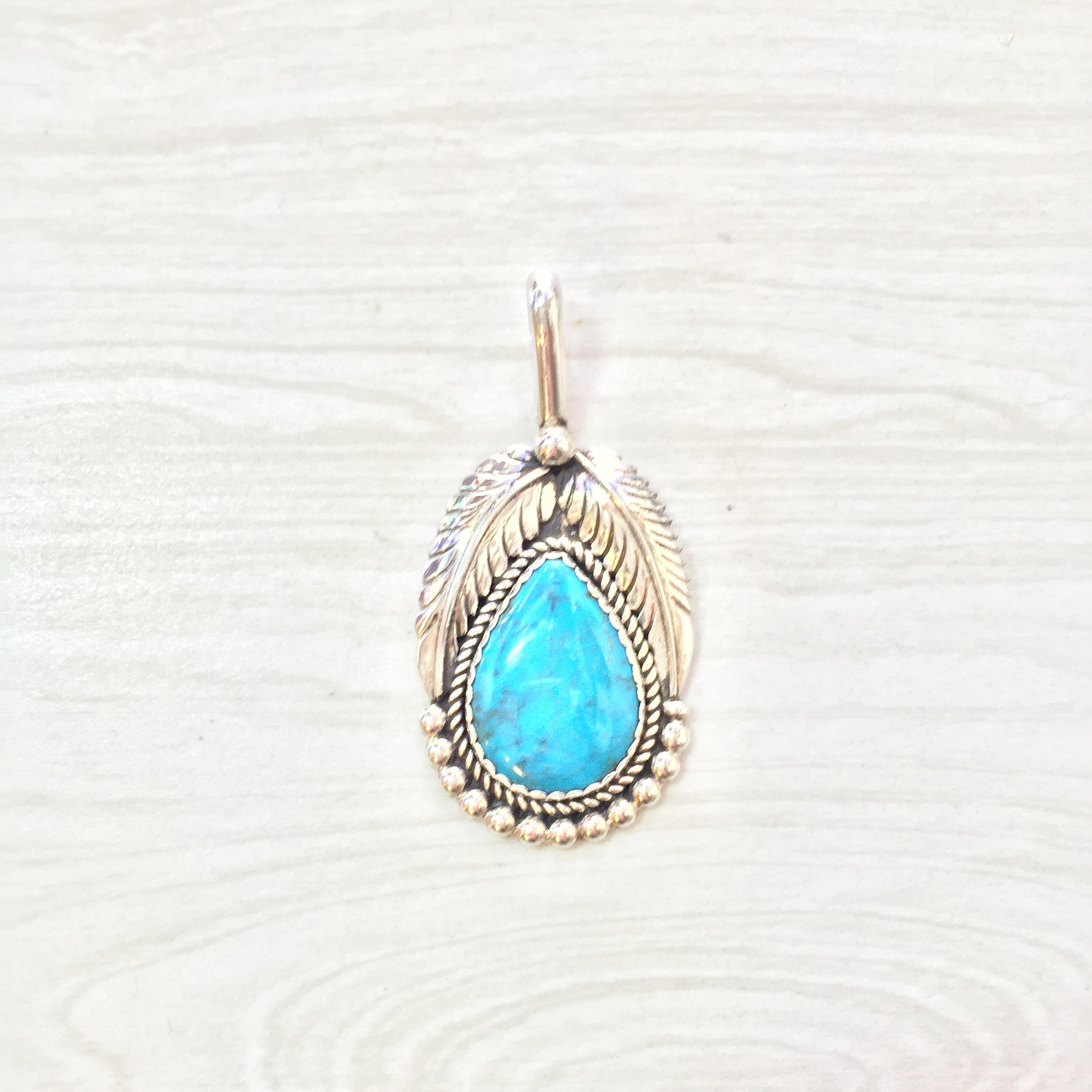 Vintage Southwestern Turquoise Pendant | Sterling Silver Pendant | Turquoise Jewelry | Bohemian Style | Boho Jewelry | Hippie Jewelry |