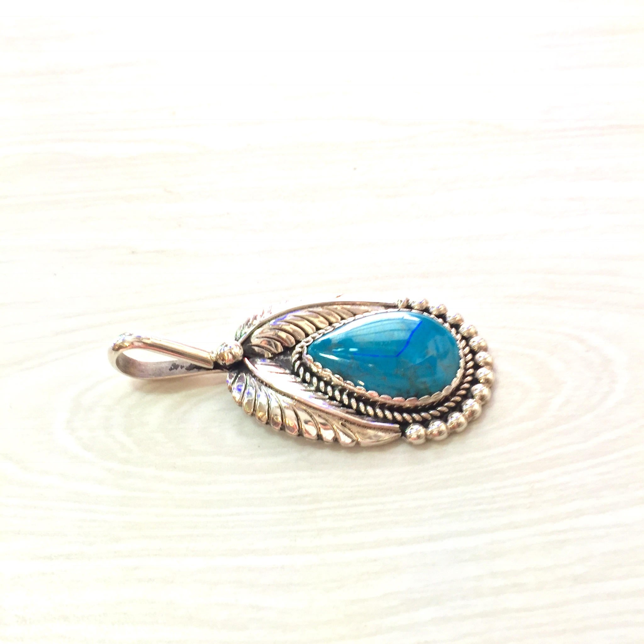 Vintage Southwestern Turquoise Pendant | Sterling Silver Pendant | Turquoise Jewelry | Bohemian Style | Boho Jewelry | Hippie Jewelry |