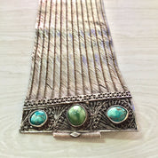 Middle Eastern Sterling Silver | Filagree Design | Turquoise Jewlery | Statement Bracelet | Sterling Silver | Ethnic Jewelry | Gift Idea