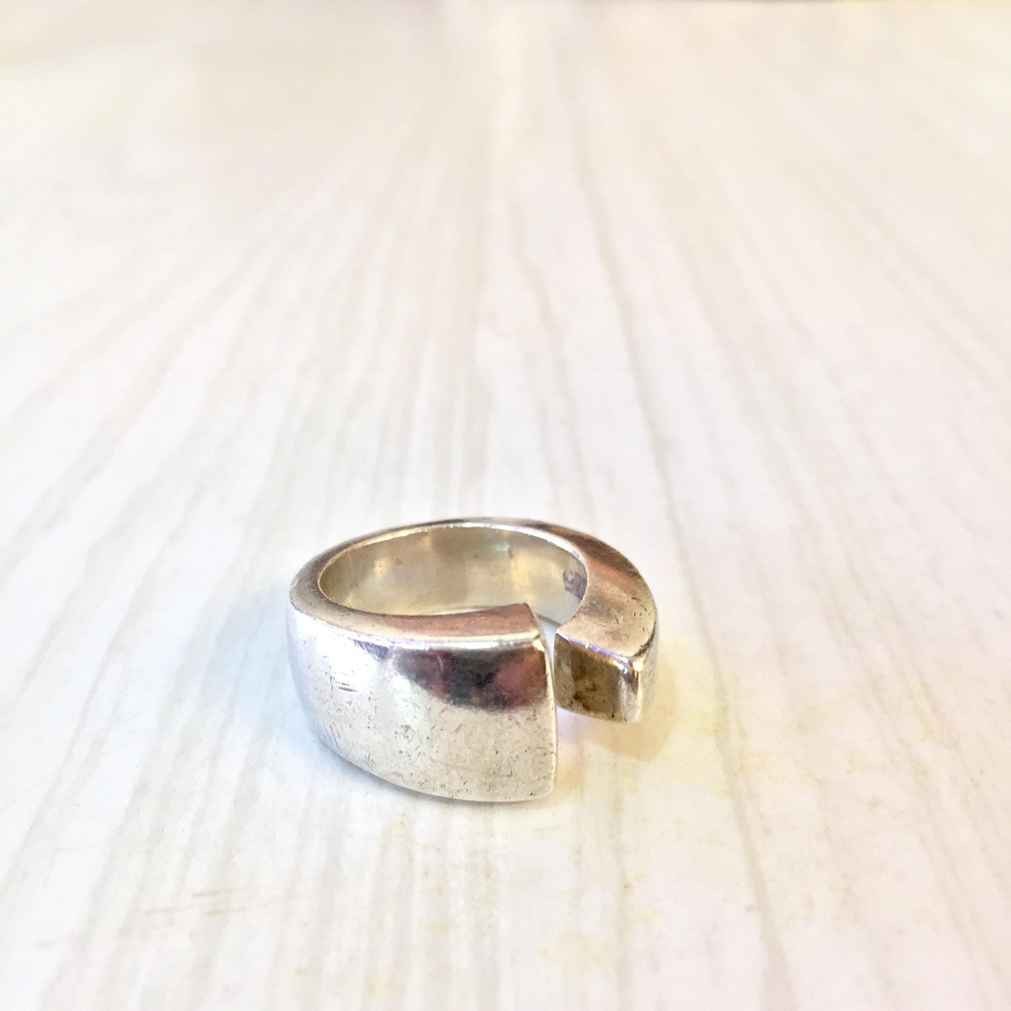 Abstract Sterling Silver Ring | Minimalist Jewelry | 925 Ring | Thick Band Ring | Holiday Gift Idea | Gift for Her | Statement Jewelry |