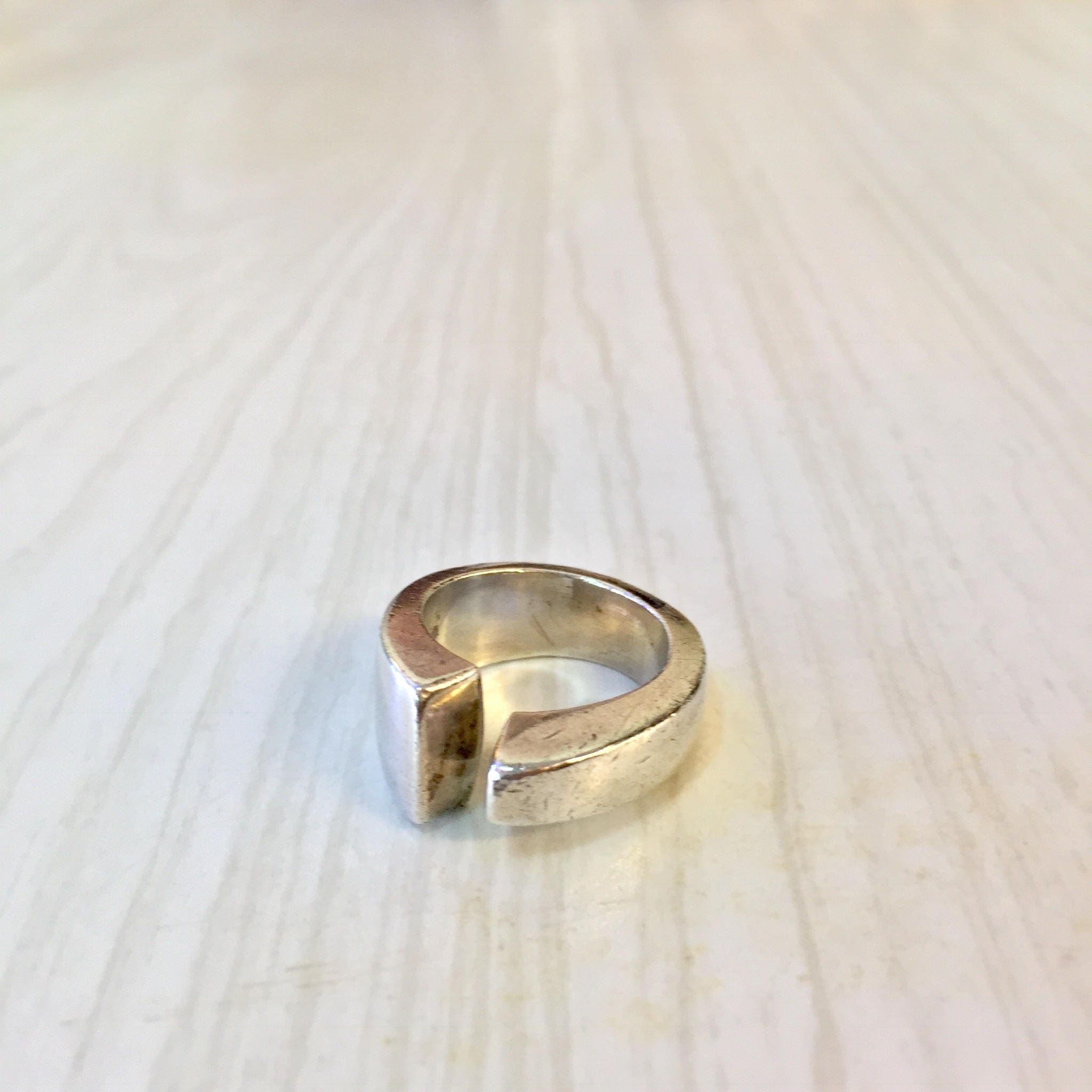 Abstract Sterling Silver Ring | Minimalist Jewelry | 925 Ring | Thick Band Ring | Holiday Gift Idea | Gift for Her | Statement Jewelry |