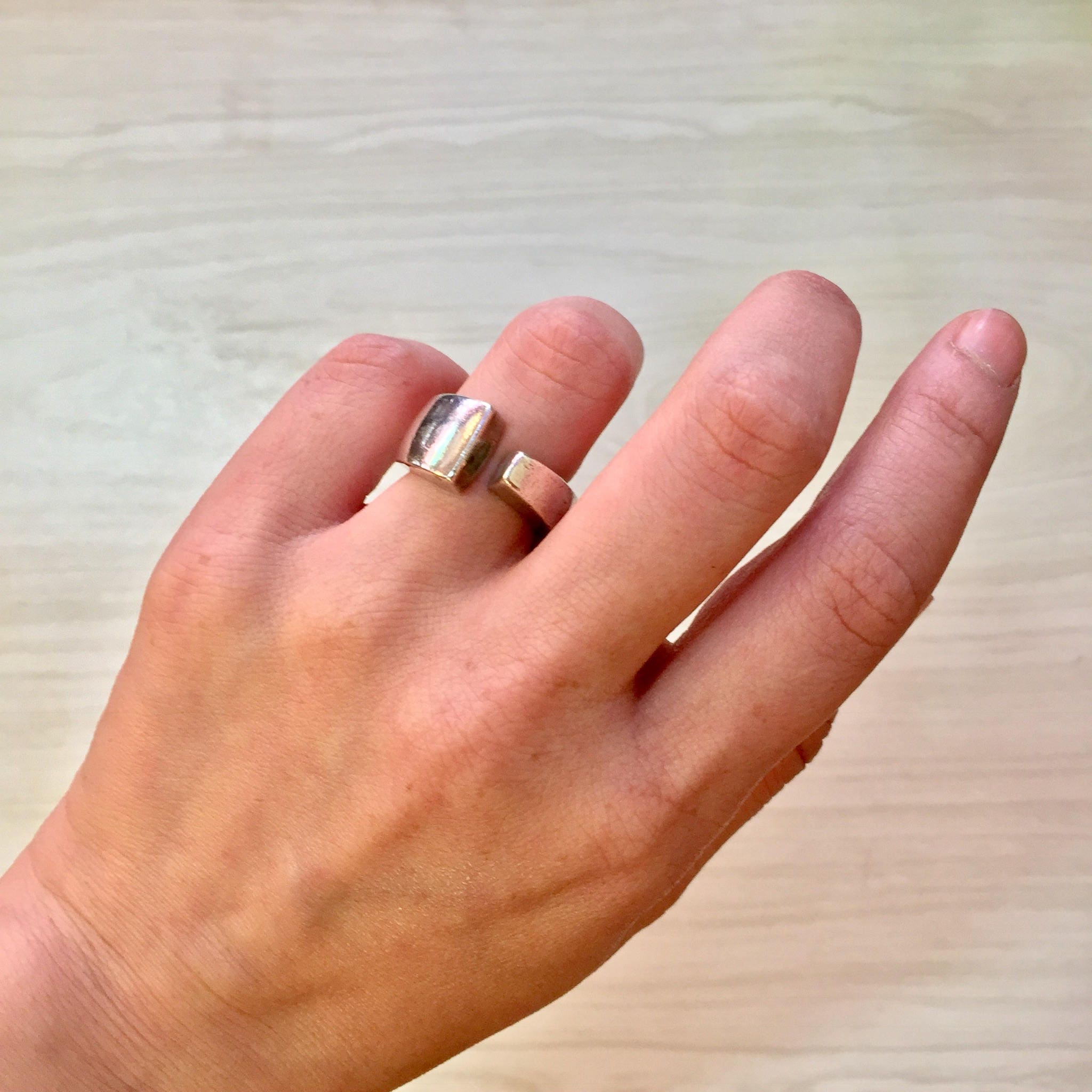 Abstract Sterling Silver Ring | Minimalist Jewelry | 925 Ring | Thick Band Ring | Holiday Gift Idea | Gift for Her | Statement Jewelry |