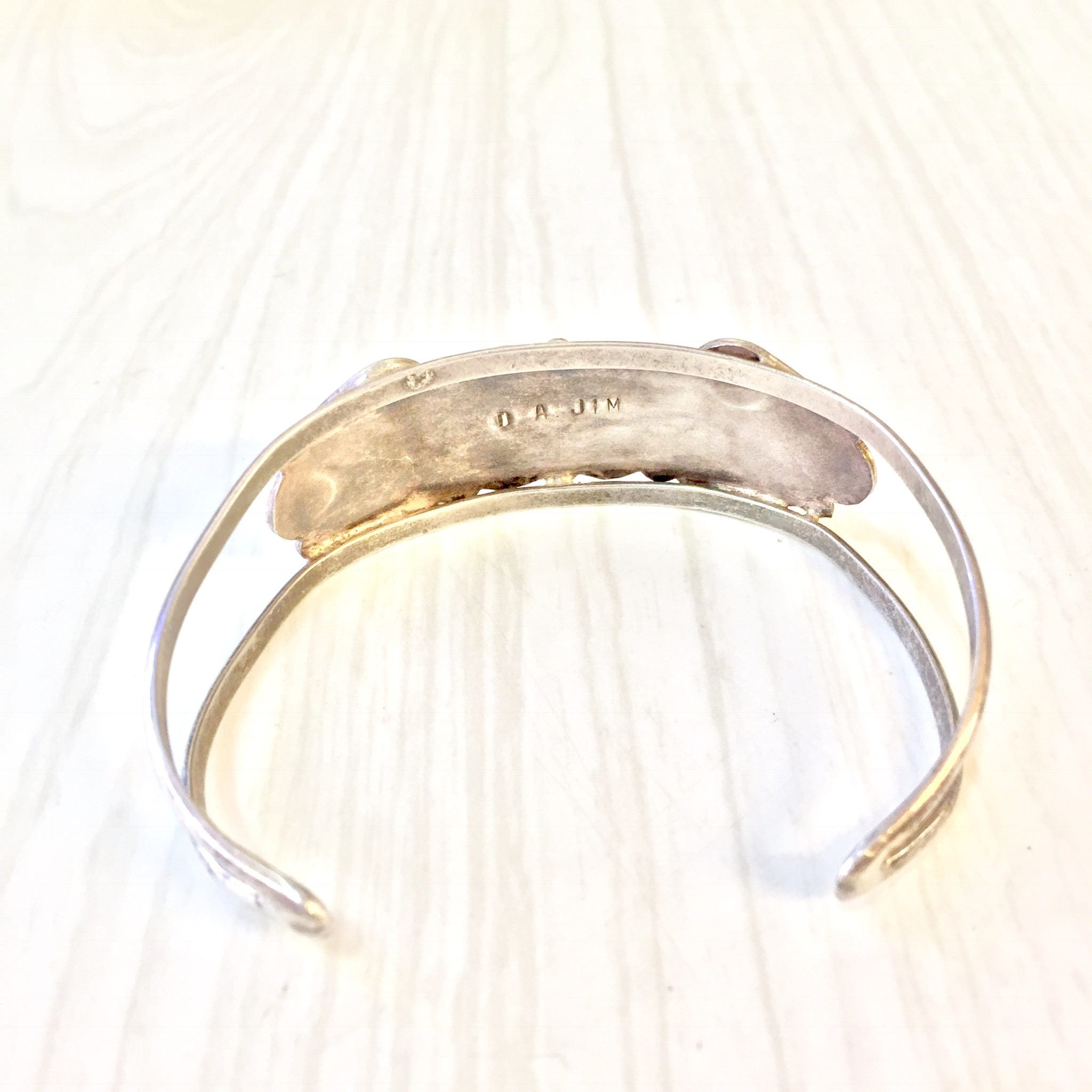 Vintage Navajo Sterling Silver Cuff Bracelet with Turquoise and Coral Stones | Vintage Silver Bracelet | Cuff Bracelet | Gift for Her |