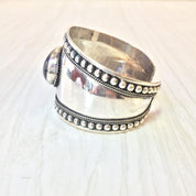 Black Onyx Cuff Bracelet | Sterling Silver Jewelry | Southwestern Style | Vintage Jewelry | Ethnic | Tribal Style | Gift For Her | Onyx