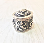 Monogrammed Trinket Box | Sterling Silver Box | Small Knick Knack Box | Vintage Jewelry Box | Southeast Asian Silver Box | Organization