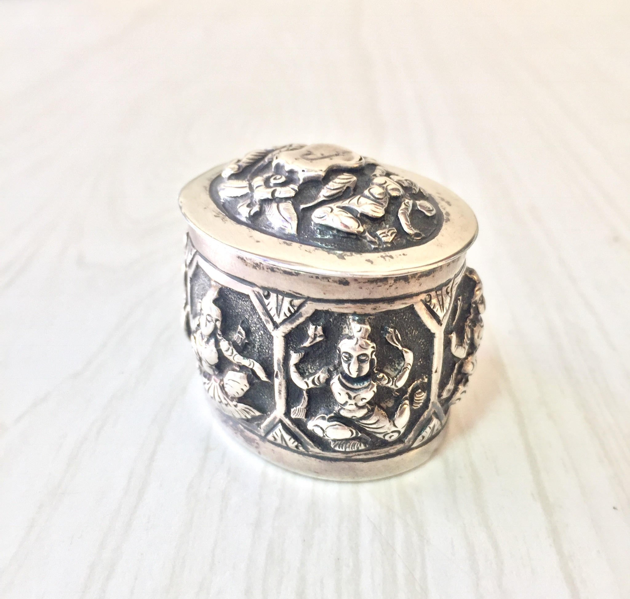 Monogrammed Trinket Box | Sterling Silver Box | Small Knick Knack Box | Vintage Jewelry Box | Southeast Asian Silver Box | Organization