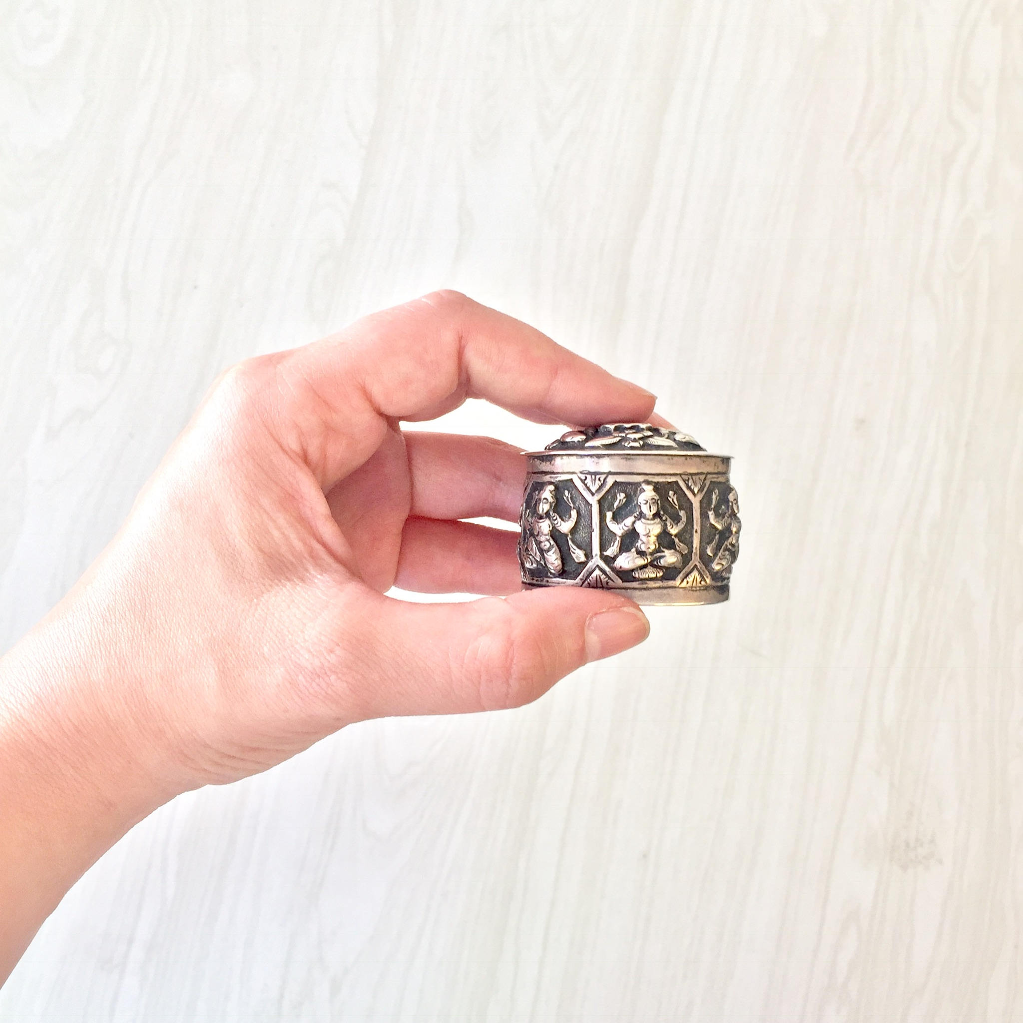 Monogrammed Trinket Box | Sterling Silver Box | Small Knick Knack Box | Vintage Jewelry Box | Southeast Asian Silver Box | Organization