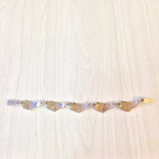 Vintage Sterling Silver Link Bracelet with Green Malachite Stones | Green Bracelet | Inlaid Malachite Gemstone | Vintage Jewelry | Gift