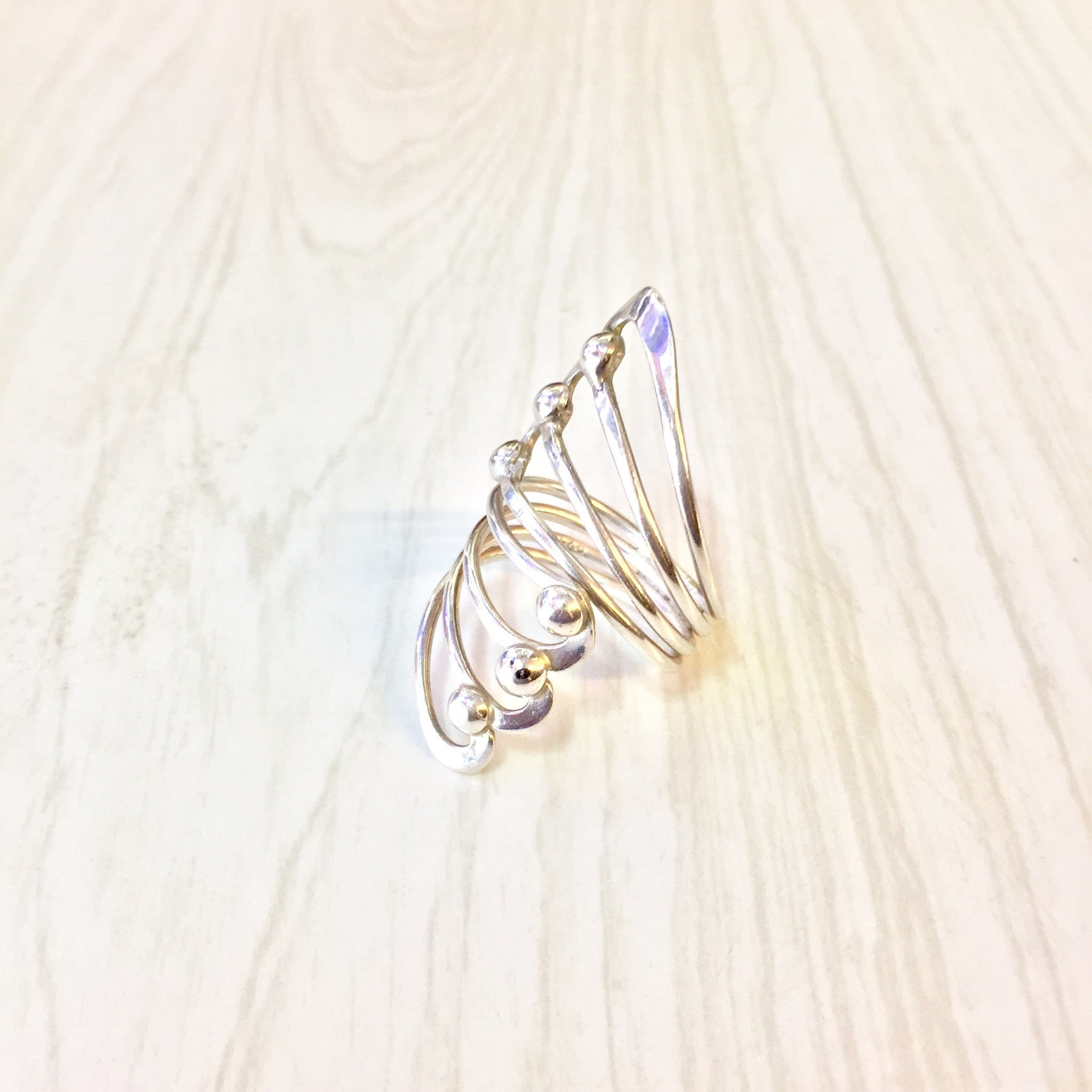Vintage Sterling Silver Ring | Statement Jewelry | Modern Style Jewelry | Abstract Design | Gift for Mom | Vintage Silver | 925