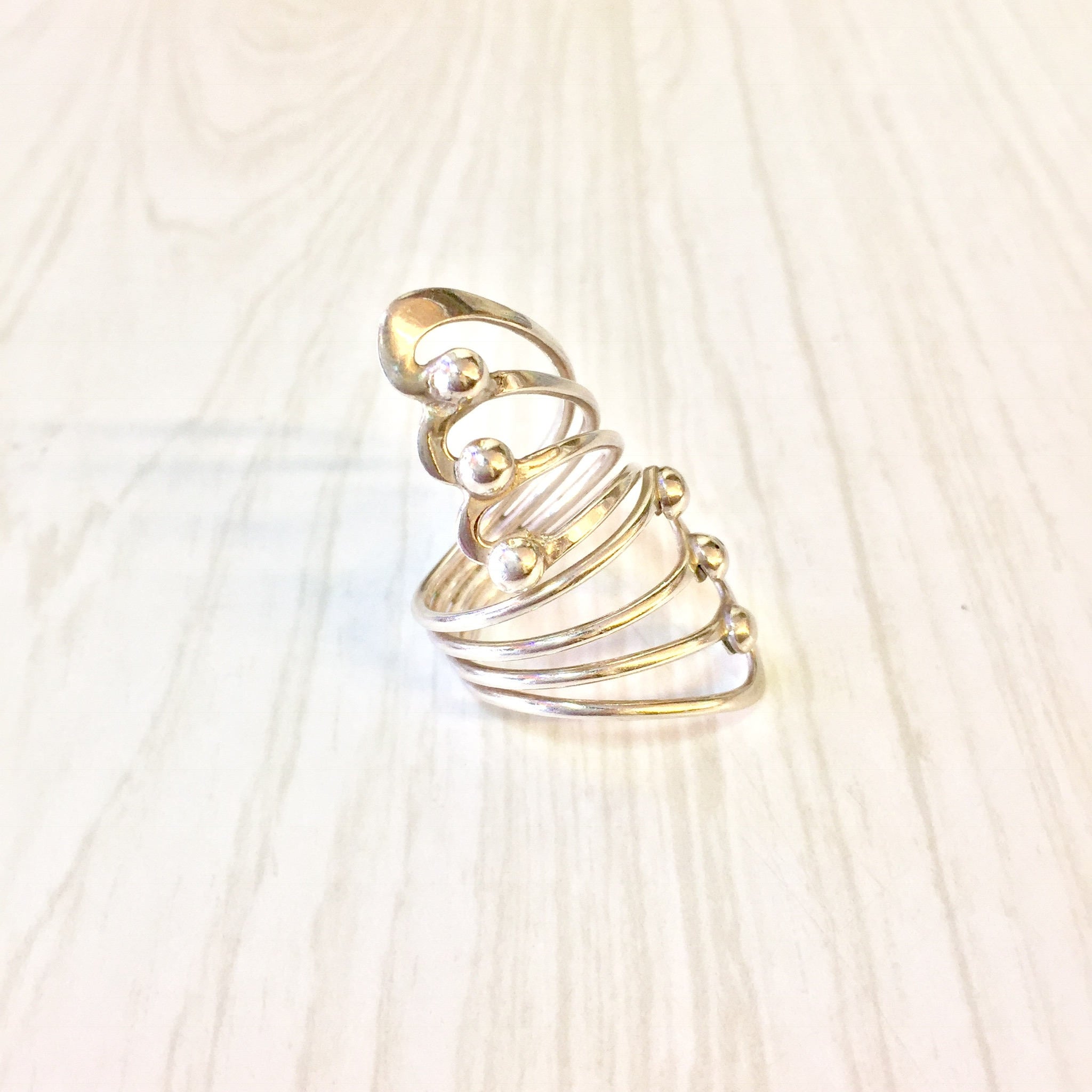 Vintage Sterling Silver Ring | Statement Jewelry | Modern Style Jewelry | Abstract Design | Gift for Mom | Vintage Silver | 925