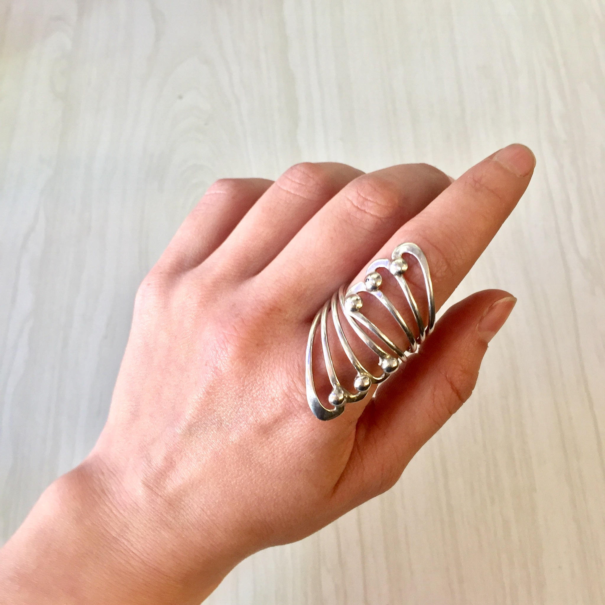Vintage Sterling Silver Ring | Statement Jewelry | Modern Style Jewelry | Abstract Design | Gift for Mom | Vintage Silver | 925