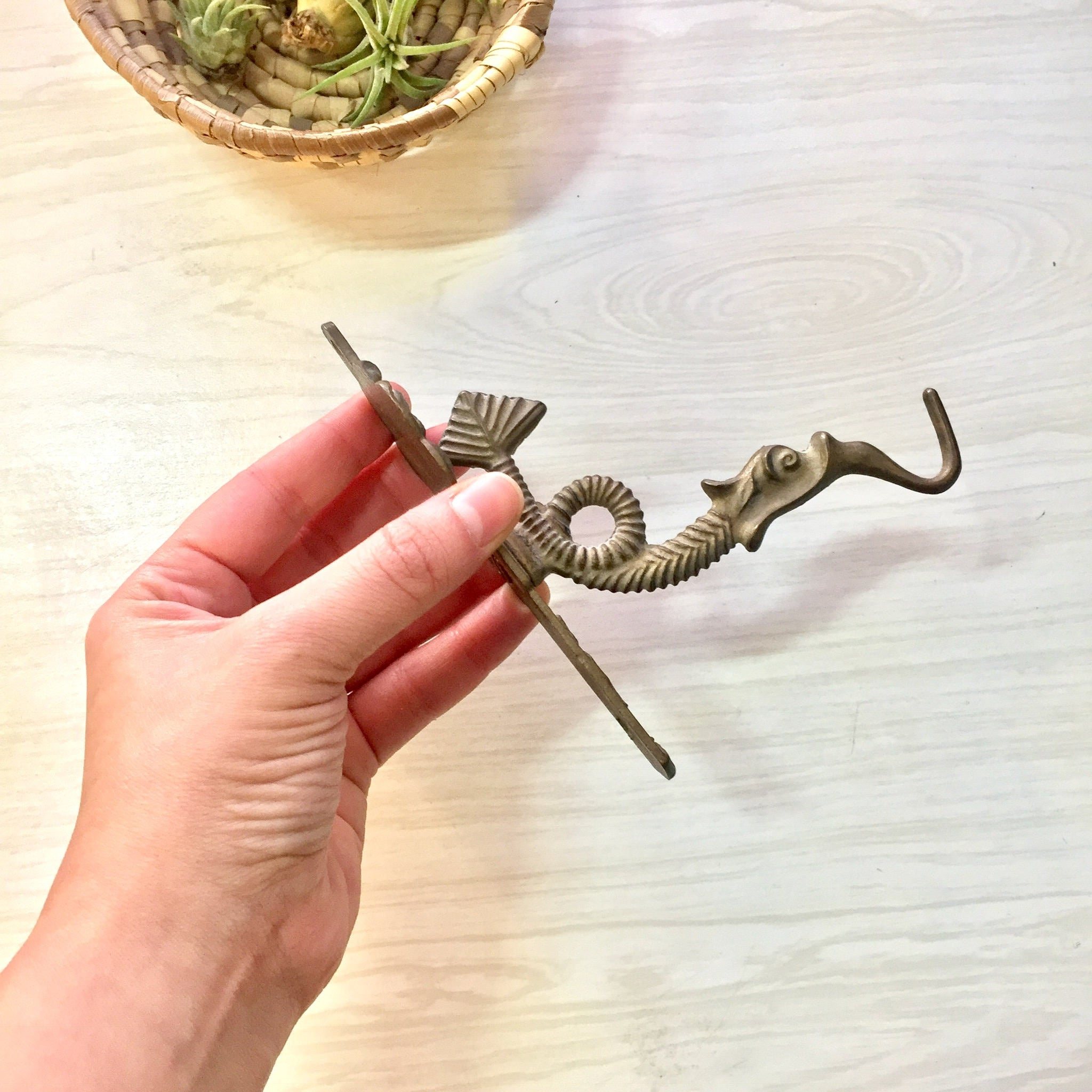 Pair of Vintage Romeo and Juliet Brass Wall Hooks | Coat Hook | Brass Home Decor Accent | Decorative Wall Hanger | Wall Door Hooks |