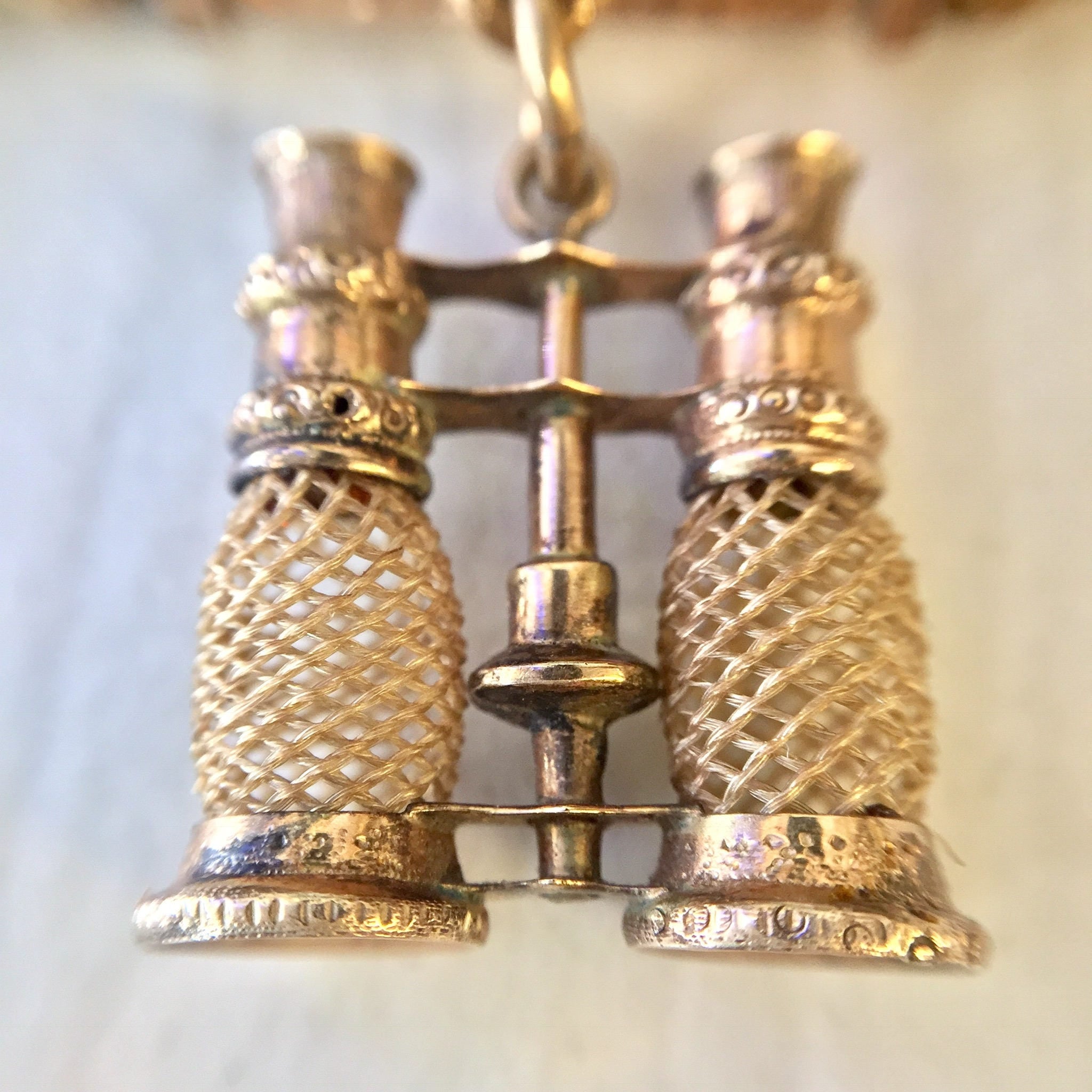Antique Victorian Mourning Hair Jewelry 10 Karat Gold | Antique Mourning Jewelry | Binocular Pendant | Victorian Jewelry | Antique Necklace