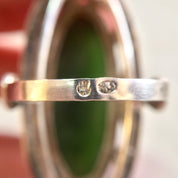 Sterling Silver Ring Jade | Jade cabochon | Jade Jewelry | Filagree | Vintage Ring | Jewelry | Gift for Her | Statement Ring