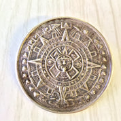 Vintage Sterling Silver Mayan Aztec Sun Calendar Pendant / Brooch | Sundial Pendant Brooch Necklace | Vintage Jewelry | Holiday Gift Idea