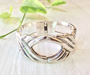 Vintage Sterling Silver Hinged Bangle | Silver Cuff Bracelet | Vintage Jewelry | 925 bracelet | Gift for Her | Boho Jewelry | Bohemian |Cuff