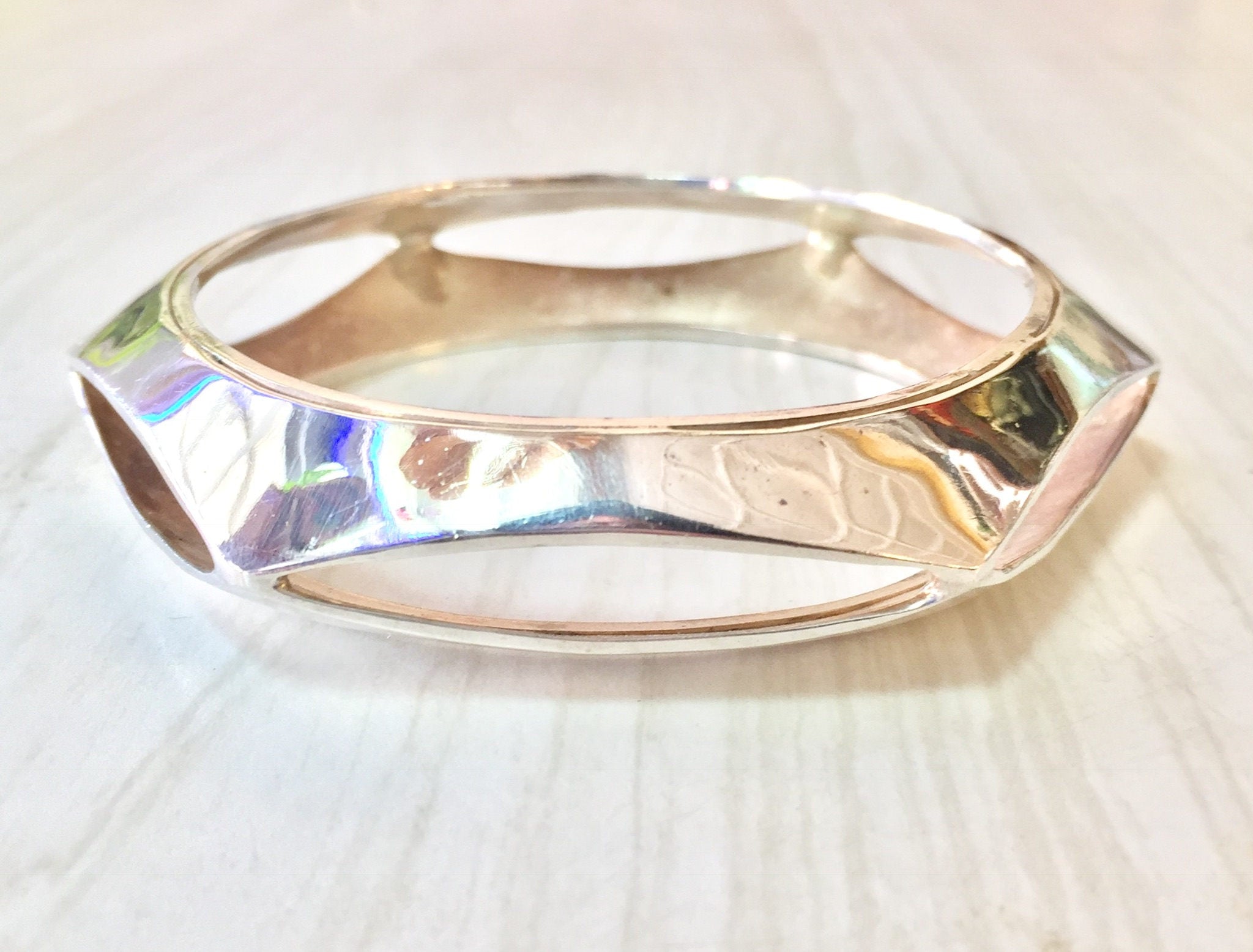 Sterling Silver Bangle Bracelet | Vintage Jewelry | 925 | Cuff Bracelet | Bohemian Jewelry | Boho | Unique Bracelet | Gift for Her |