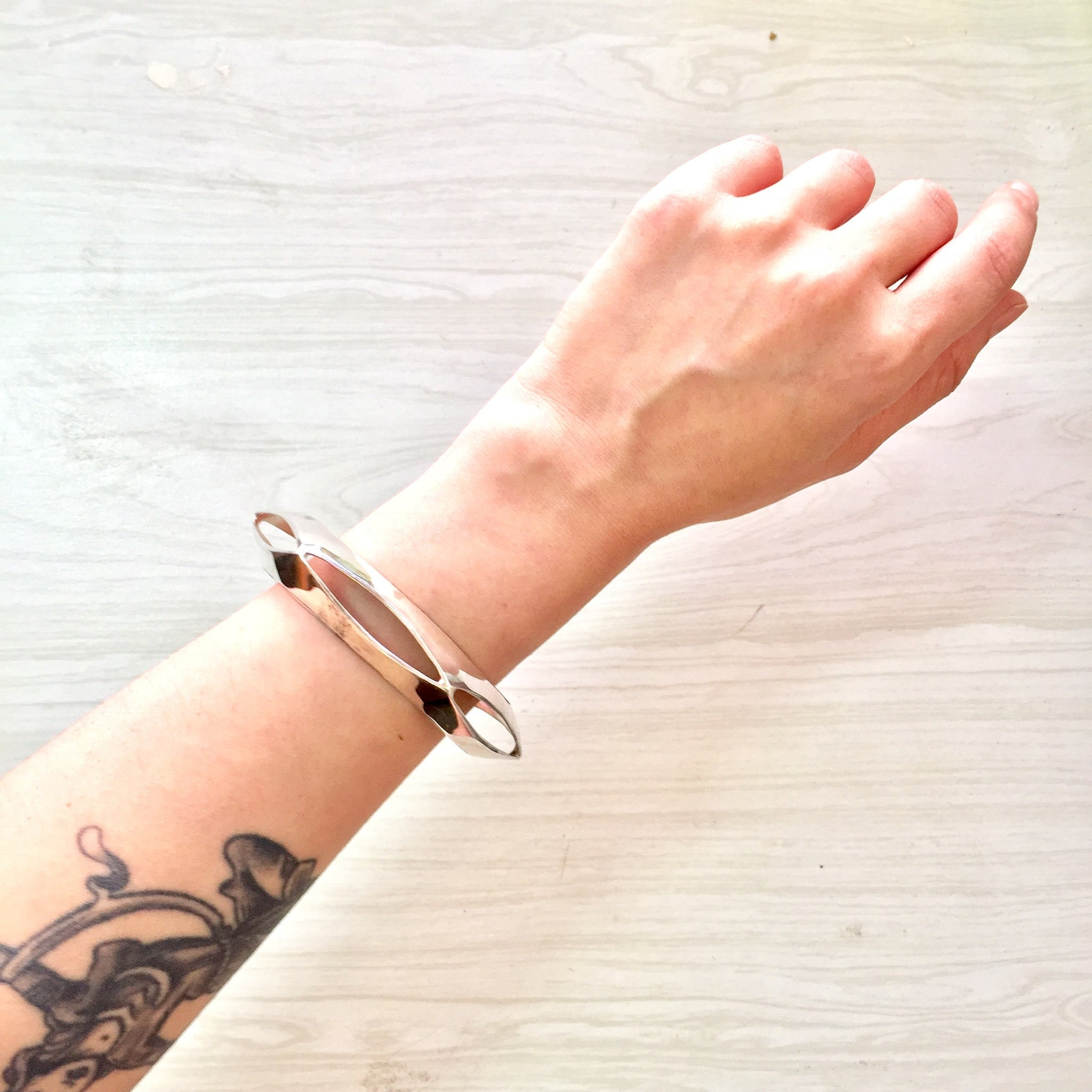 Sterling Silver Bangle Bracelet | Vintage Jewelry | 925 | Cuff Bracelet | Bohemian Jewelry | Boho | Unique Bracelet | Gift for Her |