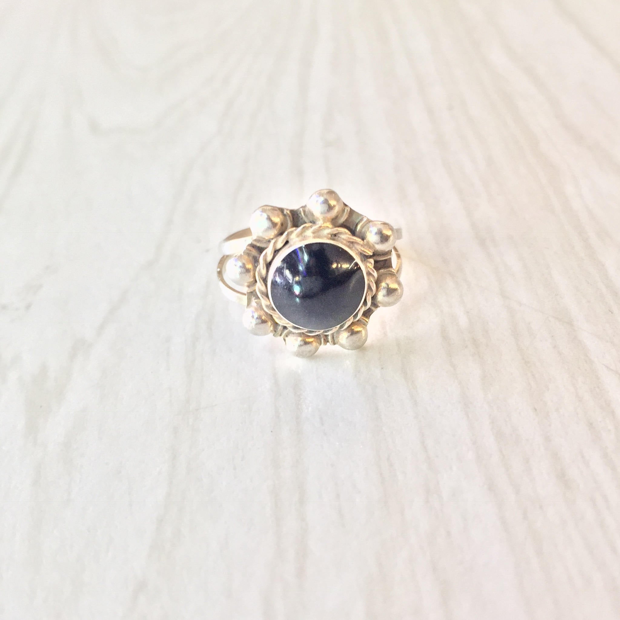 Vintage Sterling Silver Ring | Black Onyx Ring | Southwestern Style Jewelry | Bohemian Jewelry | Boho Ring | Vintage Jewelry | Gift for Her