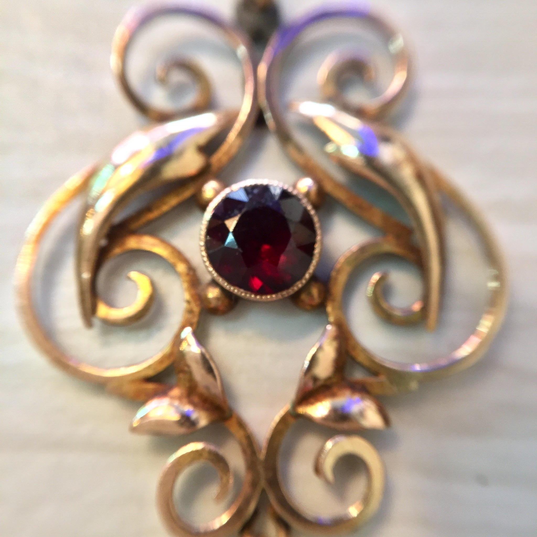 10 Karat Gold Antique Pendant with Fresh Water Pearl and Amethyst | 10K Gold Pendant | Antique Jewelry | Fresh Water Pearl | Purple Stone |