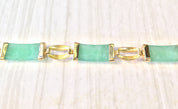 Vintage 14 Karat Gold and Jade Bracelet | 14K Yellow Gold | Jade Bracelet | Yellow Gold | Vintage Gold Bracelet | Holiday Gift Idea | Green