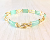 Vintage 14 Karat Gold and Jade Bracelet | 14K Yellow Gold | Jade Bracelet | Yellow Gold | Vintage Gold Bracelet | Holiday Gift Idea | Green