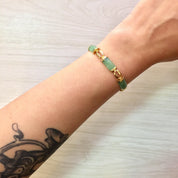 Vintage 14 Karat Gold and Jade Bracelet | 14K Yellow Gold | Jade Bracelet | Yellow Gold | Vintage Gold Bracelet | Holiday Gift Idea | Green