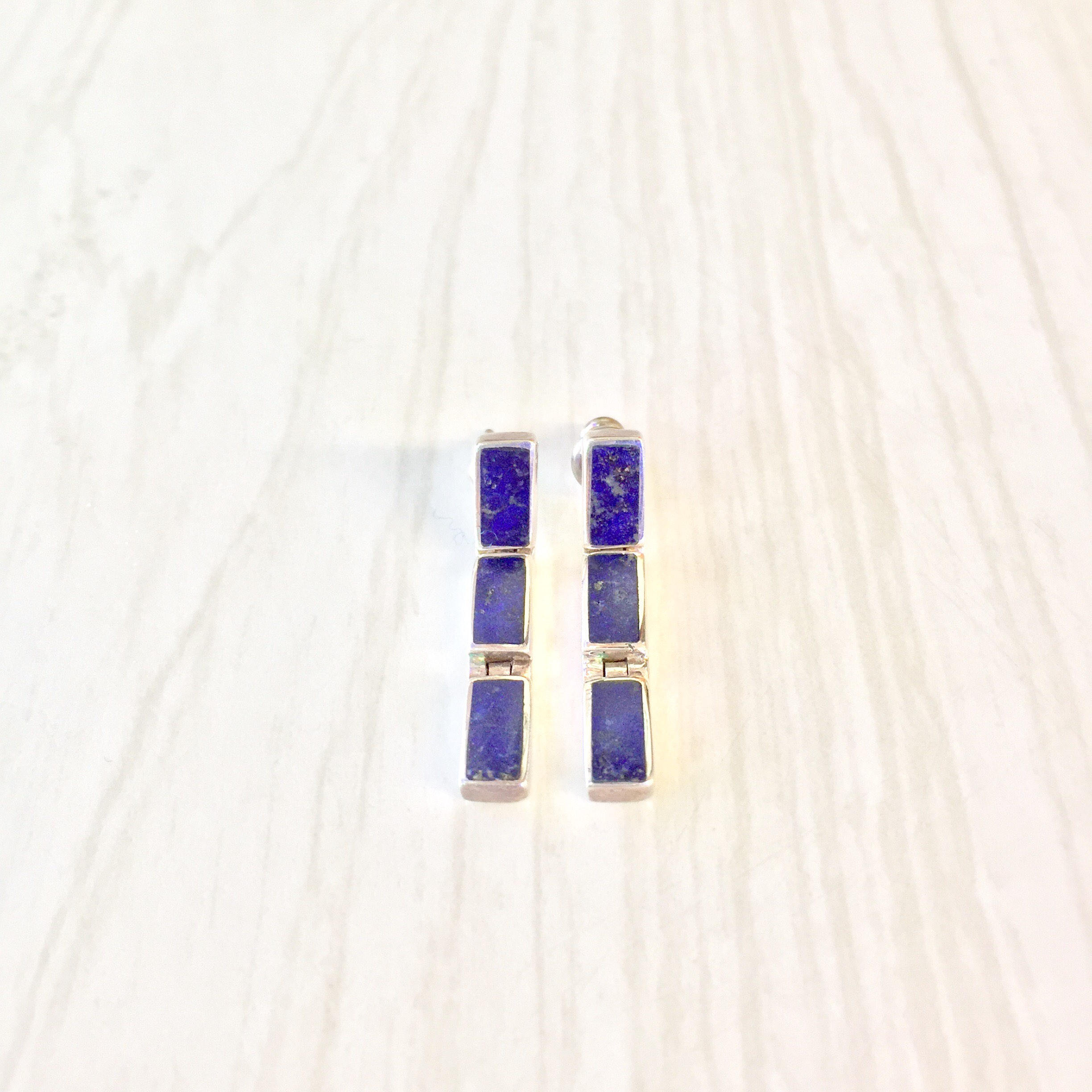 Vintage Sterling Silver Earrings with Blue Lapis Stones | Blue Lapis Jewelry | Lapis Lazuli | Blue Earrings | Gift for Mom | 925 Jewelry |