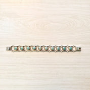Vintage Sterling Silver and Turquoise Bracelet | Silver Link Bracelet | Turquoise Jewelry | Vintage Jewelry | Holiday Gift Idea |